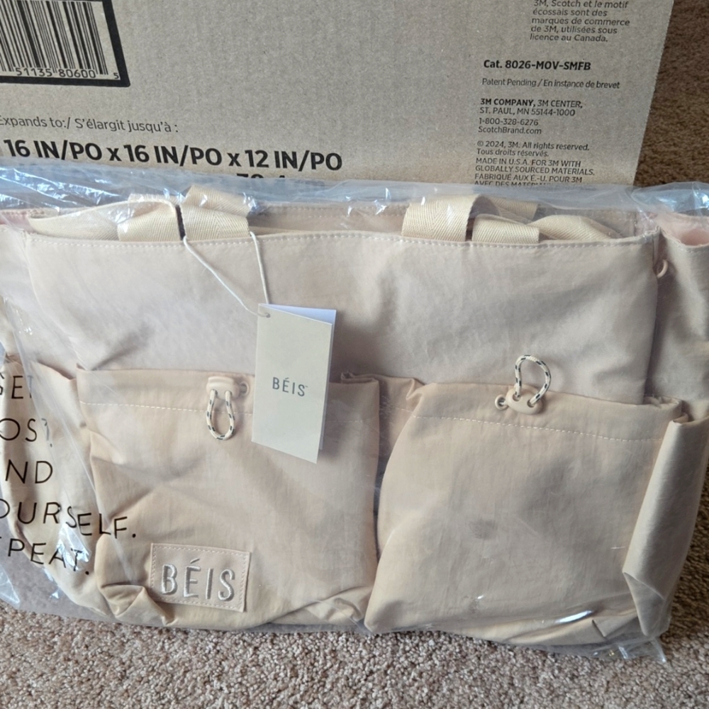 NWT Beis Sports Carryall Tote in Beige